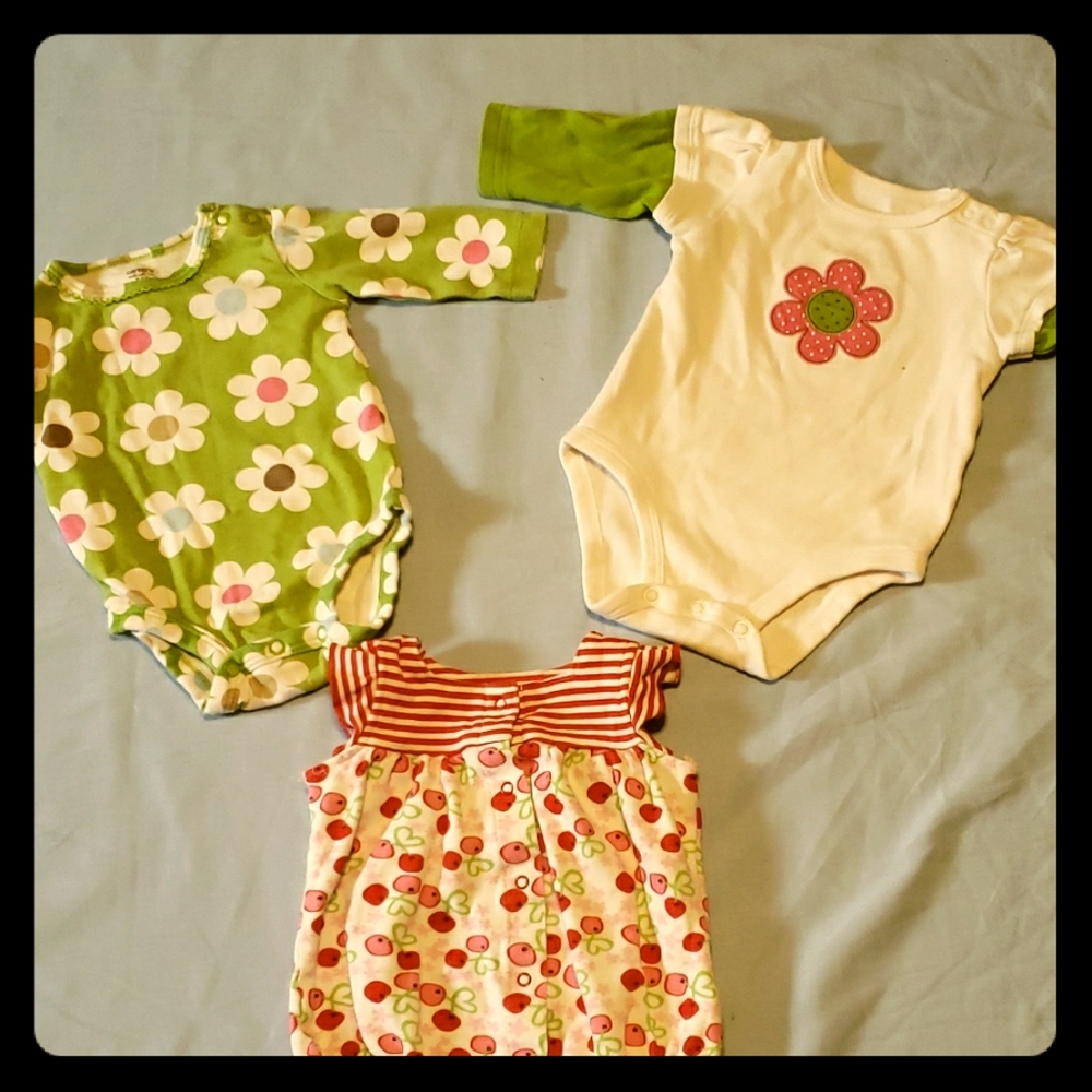 Lot of two(2) Baby Girl Shirts and One full suit